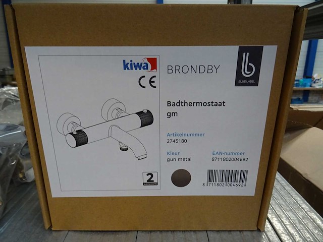 Blue label - brondby - 2745180 gun metal - badthermostaatkraan - afbeelding 2 van  2