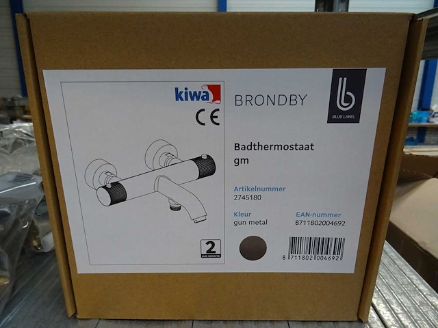 Blue label - brondby - 2745180 gun metal - badthermostaatkraan - afbeelding 2 van  2