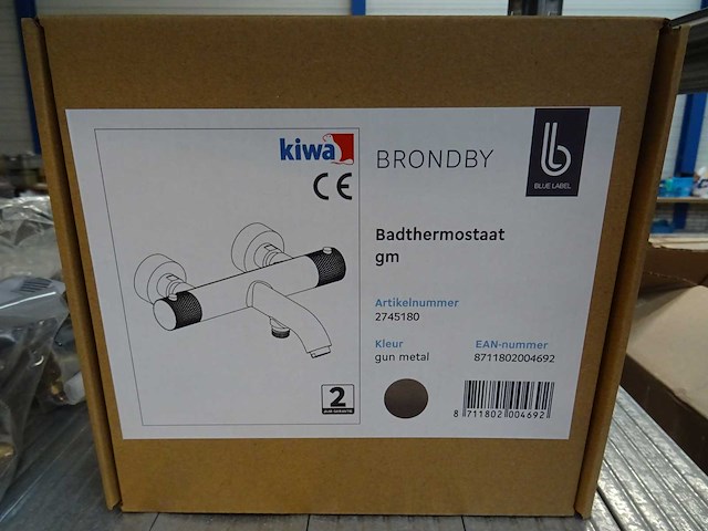 Blue label - brondby - 2745180 gun metal - badthermostaatkraan - afbeelding 2 van  2
