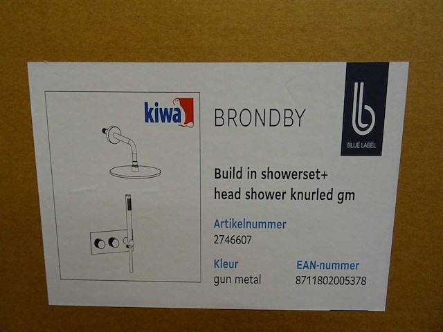 Blue label - brondby - 2746607 gun metal - douchesysteem - afbeelding 2 van  2