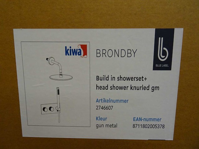 Blue label - brondby - 2746607 gun metal - douchesysteem - afbeelding 2 van  2