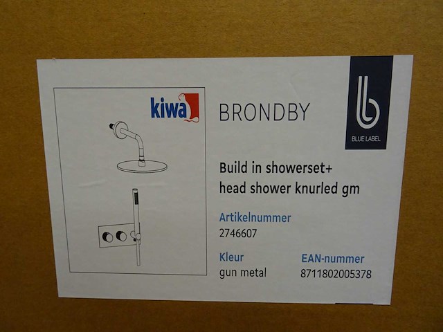 Blue label - brondby - 2746607 gun metal - douchesysteem - afbeelding 2 van  2