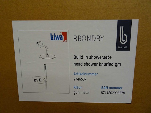 Blue label - brondby - 2746607 gun metal - douchesysteem - afbeelding 2 van  2