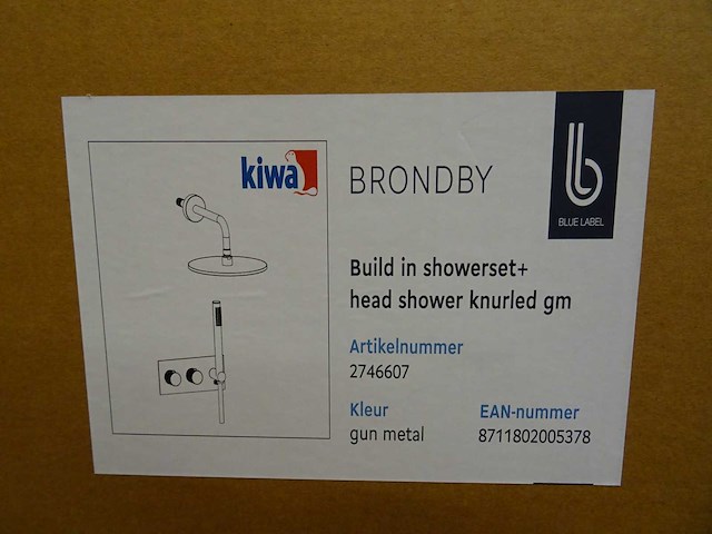 Blue label - brondby - 2746607 gun metal - douchesysteem - afbeelding 2 van  2