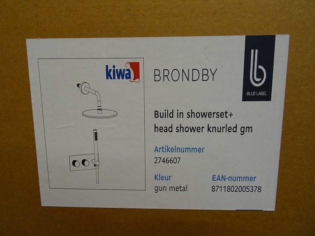 Blue label - brondby - 2746607 gun metal - douchesysteem - afbeelding 2 van  2