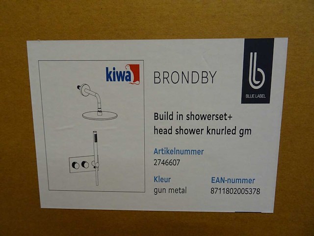Blue label - brondby - 2746607 gun metal - douchesysteem - afbeelding 2 van  2