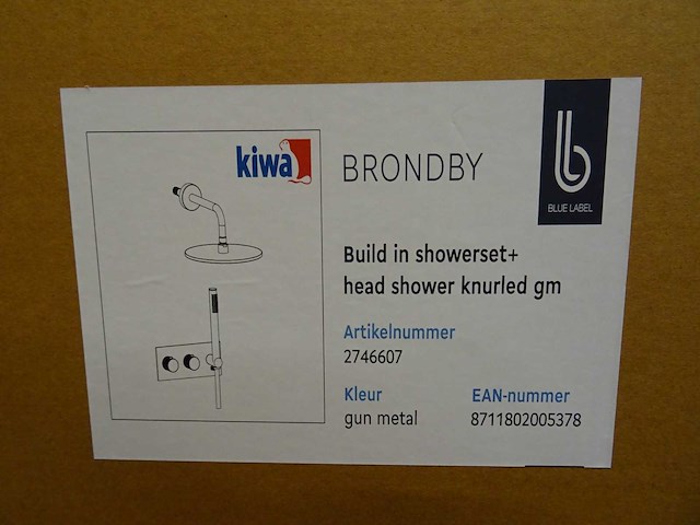 Blue label - brondby - 2746607 gun metal - douchesysteem - afbeelding 2 van  2