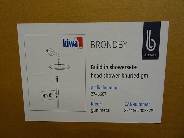 Blue label - brondby - 2746607 gun metal - douchesysteem - afbeelding 2 van  2