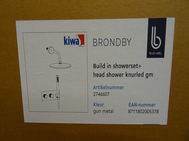 Blue label - brondby - 2746607 gun metal - douchesysteem - afbeelding 2 van  2