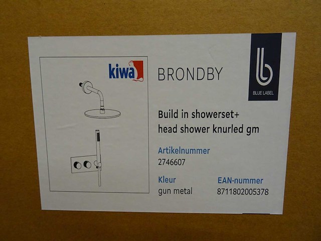 Blue label - brondby - 2746607 gun metal - douchesysteem - afbeelding 2 van  2