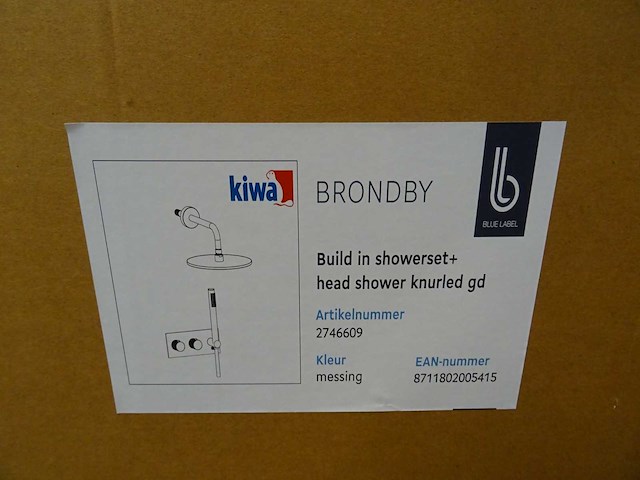 Blue label - brondby - 2746609 messing - douchesysteem - afbeelding 2 van  2
