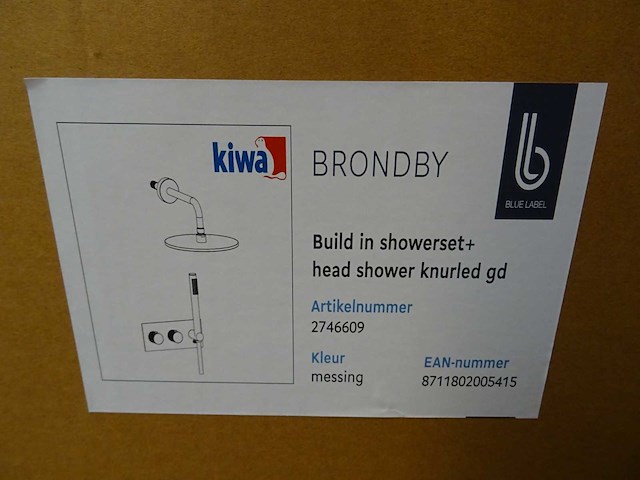 Blue label - brondby - 2746609 messing - douchesysteem - afbeelding 2 van  2