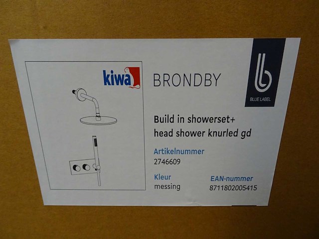Blue label - brondby - 2746609 messing - douchesysteem - afbeelding 2 van  2