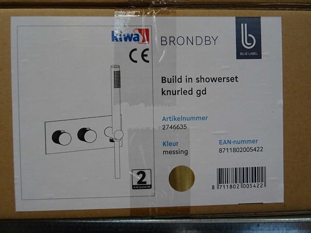 Blue label - brondby - 2746635 messing - douchethermostaat - afbeelding 2 van  2