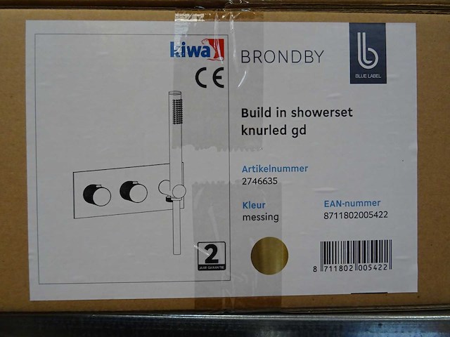 Blue label - brondby - 2746635 messing - douchethermostaat - afbeelding 2 van  2