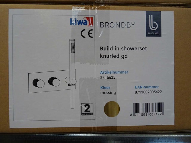 Blue label - brondby - 2746635 messing - douchethermostaat - afbeelding 2 van  2