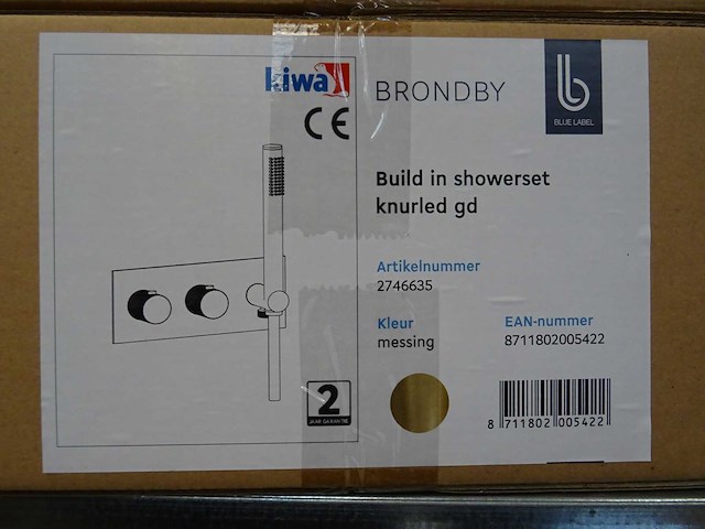 Blue label - brondby - 2746635 messing - douchethermostaat - afbeelding 2 van  2
