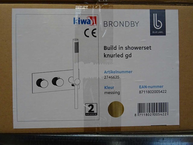 Blue label - brondby - 2746635 messing - douchethermostaat - afbeelding 2 van  2