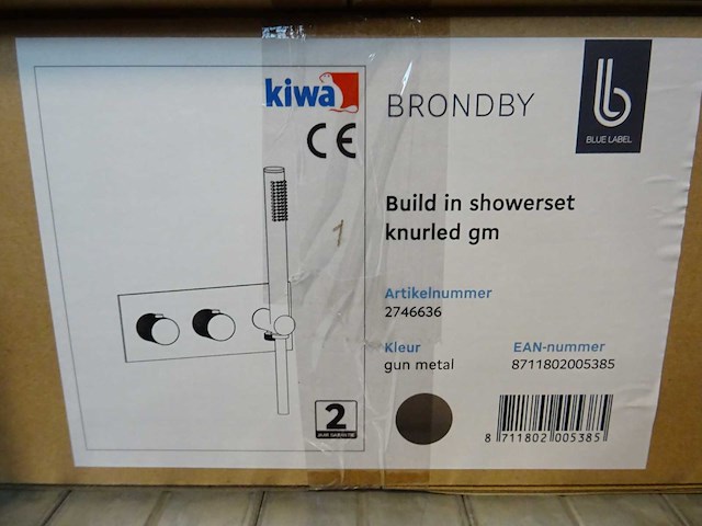 Blue label - brondby - 2746636 gun metal - douchethermostaat - afbeelding 2 van  2