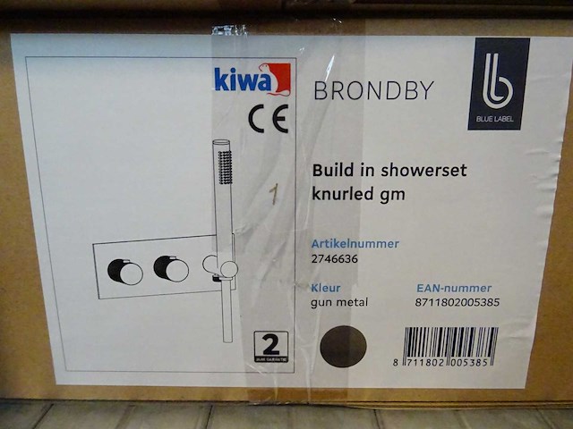 Blue label - brondby - 2746636 gun metal - douchethermostaat - afbeelding 2 van  2