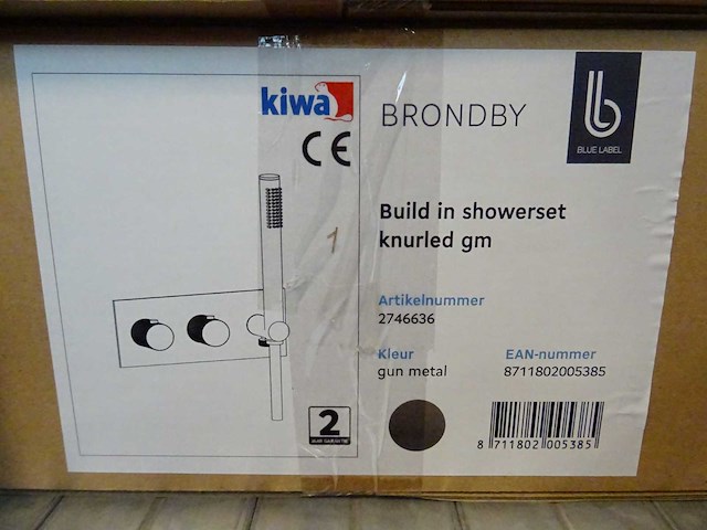 Blue label - brondby - 2746636 gun metal - douchethermostaat - afbeelding 2 van  2