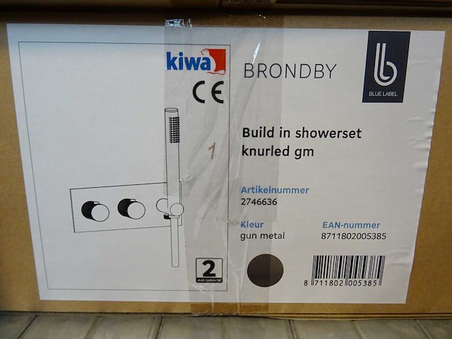 Blue label - brondby - 2746636 gun metal - douchethermostaat - afbeelding 2 van  2