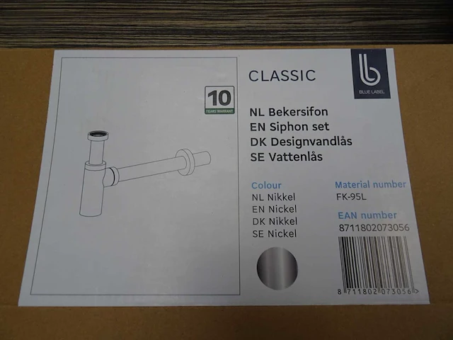 Blue label - classic - bekersifon (2x) - afbeelding 1 van  2