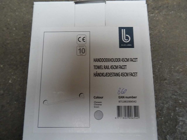 Blue label - handdoekhouder 45cm (2x) - afbeelding 1 van  1