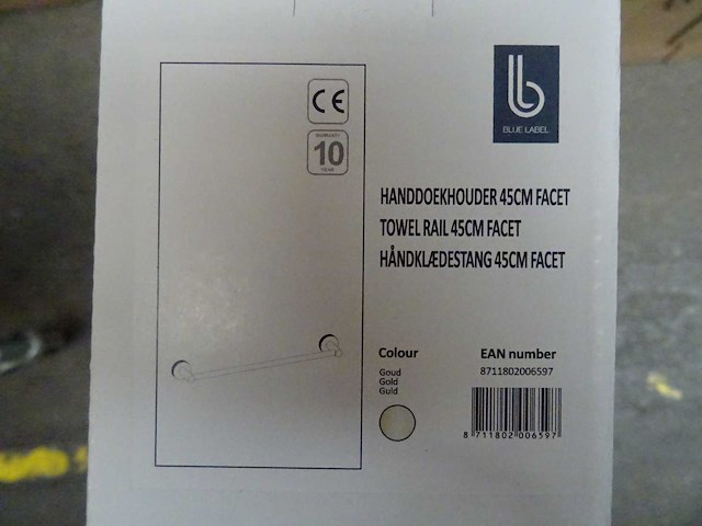 Blue label - handdoekhouder 45cm (6x) - afbeelding 1 van  1