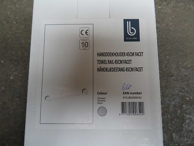 Blue label - handdoekhouder 45cm - afbeelding 1 van  1