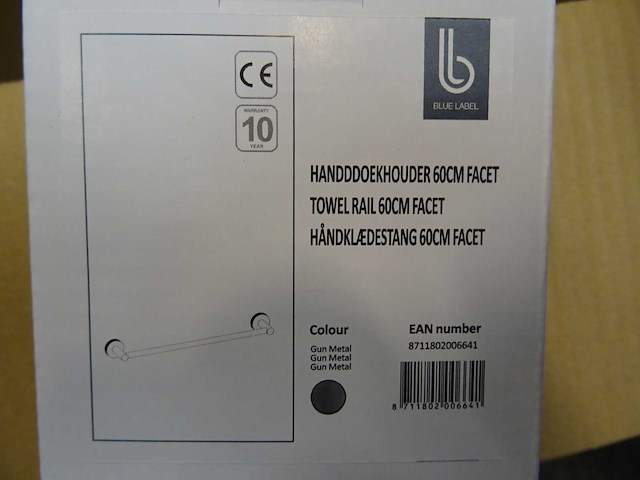 Blue label - handdoekhouder 60cm (12x) - afbeelding 1 van  1