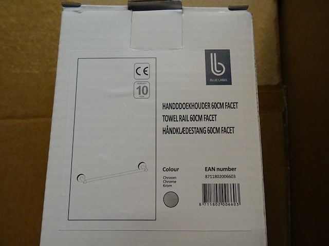 Blue label - handdoekhouder 60cm (25x) - afbeelding 1 van  1