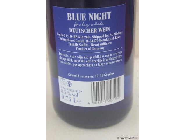 Blue nigt deutscher wein witte wijn - 75 cl - winkelverkoopprijs € 6.95 - afbeelding 3 van  3