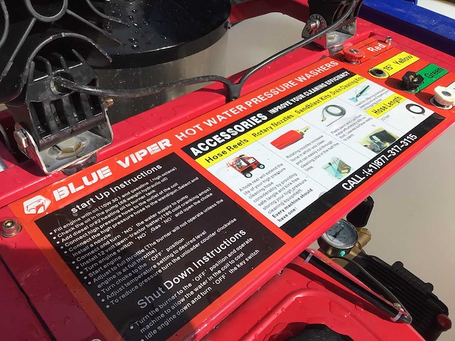 Blue viper - industrial hot water 276 bar - hogedrukreiniger met tank - afbeelding 4 van  19