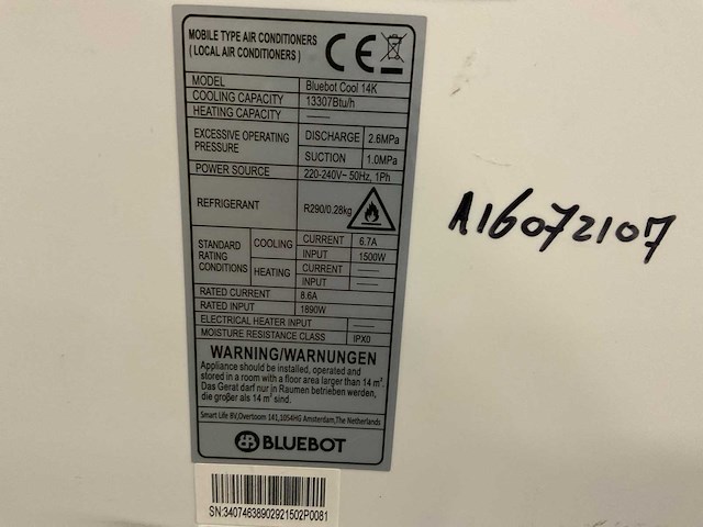 Bluebot cool 14k mobiele airco - afbeelding 3 van  4