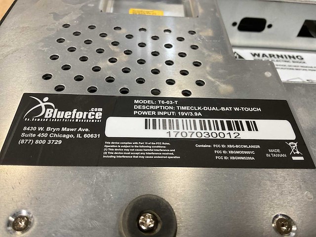Blueforce t6-03-t biometric time clock - afbeelding 5 van  5