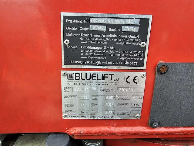 Bluelift - c22/11 - 22m werkhoogte - 10.8m horizontaal - knikarm/telescoop spinhoogwerker - afbeelding 8 van  24
