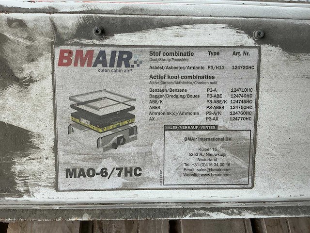 Bmair mao-6/7hc overdrukfilter unit - afbeelding 3 van  11