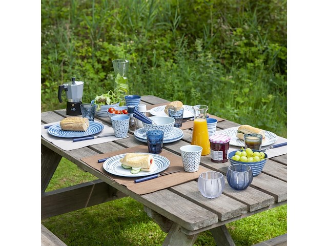 Bo-camp servies mix & match 16 stuks zwart/wit - afbeelding 4 van  6