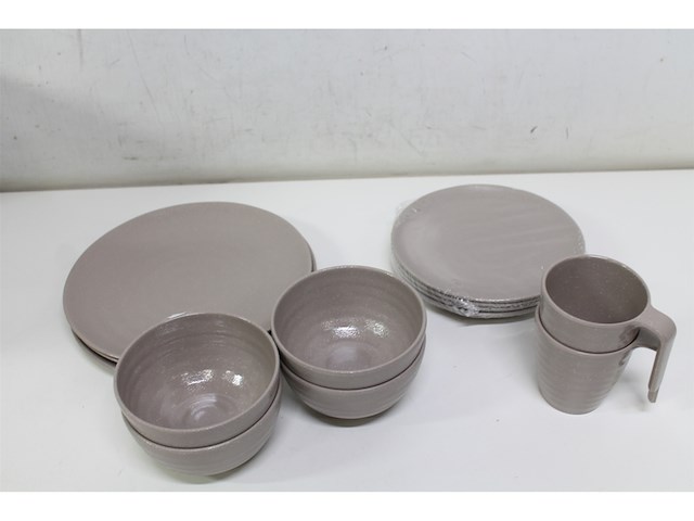 Bo-camp servies stone 16 stuks beige - afbeelding 1 van  1
