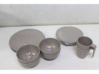 Bo-camp servies stone 16 stuks beige - afbeelding 1 van  1