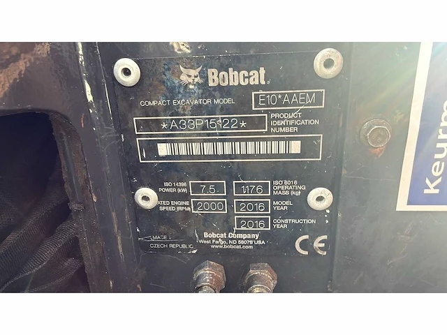 Bobcat - 2016 - e10 - minigraafmachine - afbeelding 15 van  15