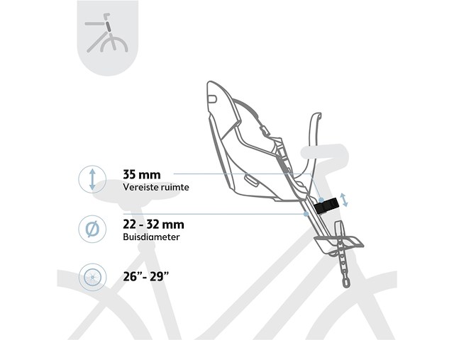 Bobike exclusive evolve mini voorste kinderzitje voor de fiets groen - afbeelding 3 van  6