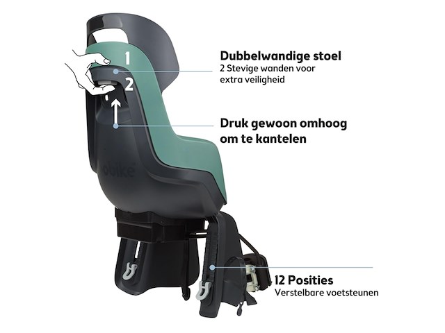 Bobike go maxi kinderzitje achter rs met framebevestiging peppermint - afbeelding 3 van  5