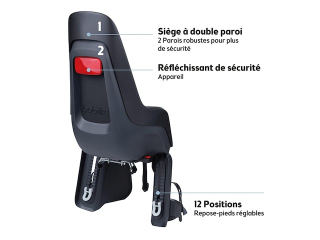 Bobike one maxi fietsstoeltje achter bd - urban black - afbeelding 2 van  6