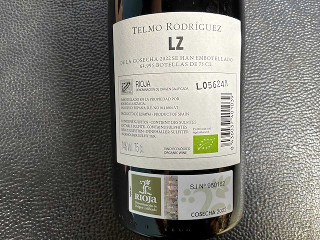 Bodega lanzaga rioja tempranillo rode wijn 2022 (3x) - afbeelding 2 van  2