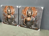 Boeddha schilderijen (2x) - afbeelding 3 van  6