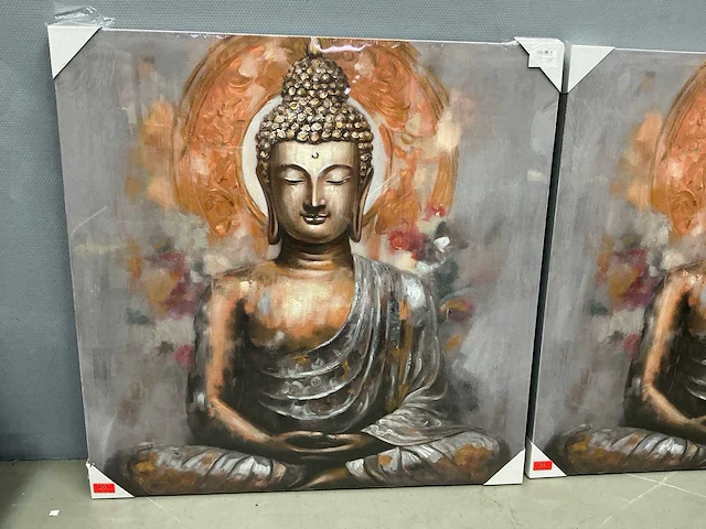 Boeddha schilderijen (2x) - afbeelding 4 van  6