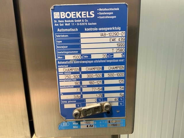 Boekels ewk 439 checkweigher - afbeelding 10 van  10