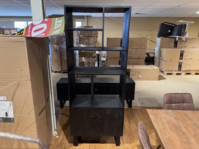 Boekenkast, label51, santos, zwart - afbeelding 1 van  5